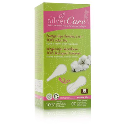 Protège-slips Flexibles 2 en 1 en coton bio SILVERCARE