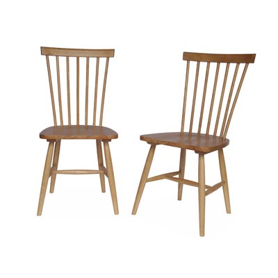 Chaise à barreaux bois d'hévéa (lot de 2) ROMIE SWEEEK