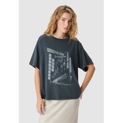 Tee-shirt visuel immeubles et messages IKKS