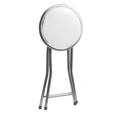 Tabouret d'appoint pliable métal assise similicuir blanc 30x30x45cm WADIGA