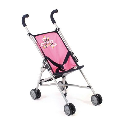 Mini buggy "Roma" - poussette pour poupée - Design marine et rose avec motif Vichy BAYER CHIC 2000