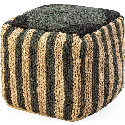 Pouf tressé naturel et  esprit artisanal pour salon cosy RECOLLECTION