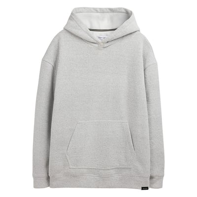 Sweat à capuche gris clair chiné en tissu éponge à coupe droite TEDDY SMITH