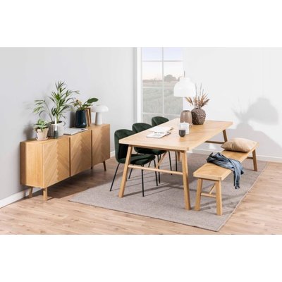 Table à manger rectangulaire en chêne L200 de style scandinave - WALY HELLIN, DEPUIS 1862
