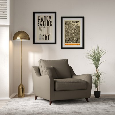 Amelia Woven Armchair with Dark Wood Legs SO'HOME