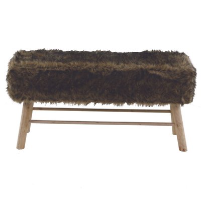 Banc 2 places fourrure synthétique et bois, Lasco COULEURS DES ALPES