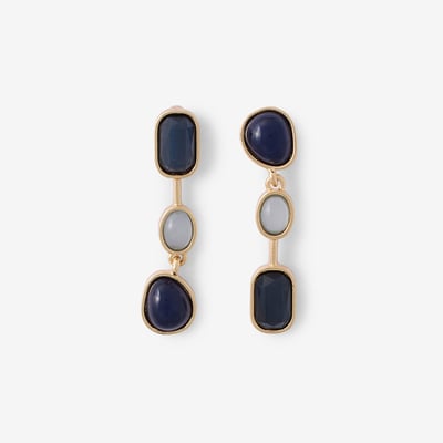Boucles d'oreilles asymétriques bleues BALABOOSTE