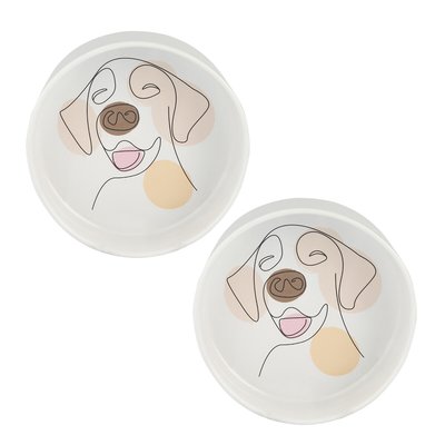 Abstract Collection Set Of 2 Dog Bowls 15cm MASON CASH
