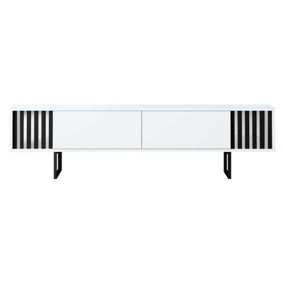 Meuble TV en aggloméré et métal Chrome Line HANAH HOME