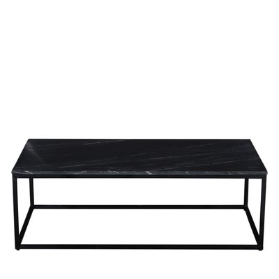 Table basse en marbre blanc et métal 120x65cm - SAKU DRAWER