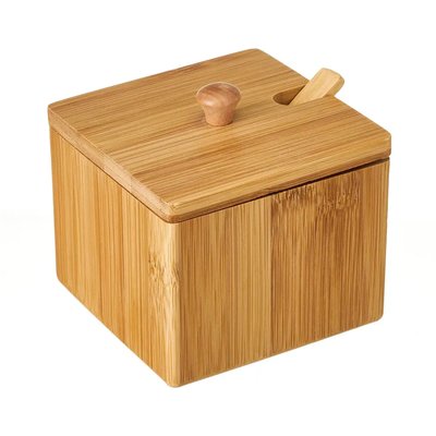 Pot à sucre ou sel en bambou 10x10x9.5cm WADIGA