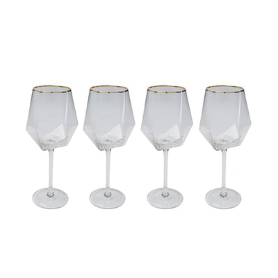 Lot de 4 verres à vin à bordure, DIAMOND KARE DESIGN