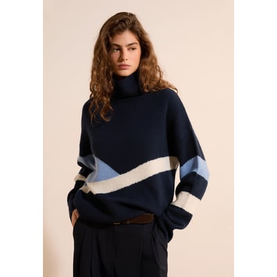 Pull col roulé rayé 100% cachemire SIMONETTA ROUL ETAM