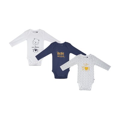Lot de 3 bodies maidi manches longues SUCRE D'ORGE