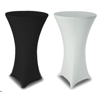 Set de 2 housses de table à cocktail noir et blanc 80x80x110cm WADIGA