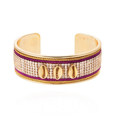 Bracelet jonc ajustable avec coquillages et strass DIADEMA HIPANEMA