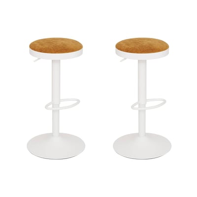 Lot de 2 tabourets de bar réglables et pivotants en tissu ILSA ATMOSPHERA