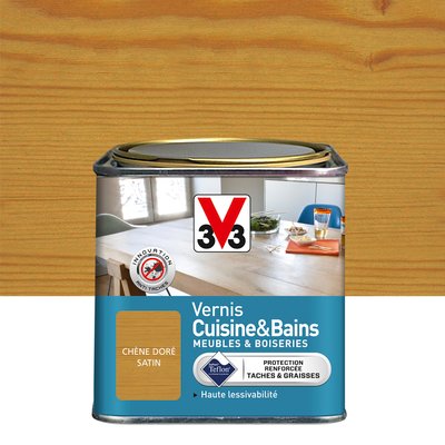 Vernis intérieur cuisine & bains Satin, Les teintes bois clair V33