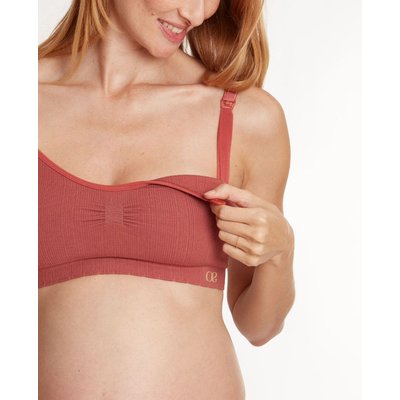 Brassière de grossesse et d'allaitement Zoé terracotta CACHE COEUR