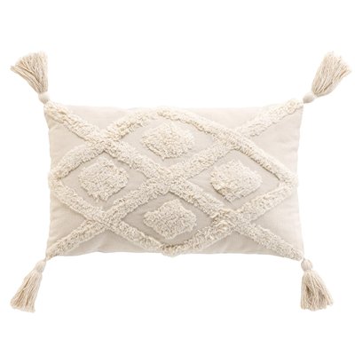 Coussin bohème tufté déhoussable DOUCEUR D'INTÉRIEUR