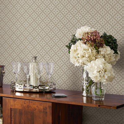 Papier peint Losanges fleuris Mr Jones LAURA ASHLEY