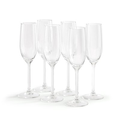 Lot de 6 flutes en verre plissé, Pliso LA REDOUTE INTERIEURS