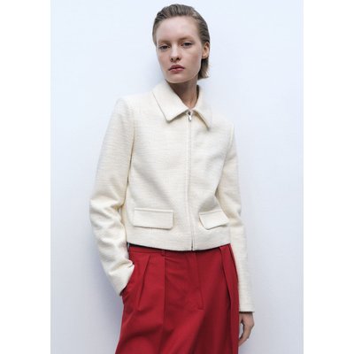 Veste mélange coton revers MANGO