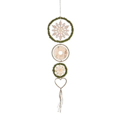 Suspension de noël flocons en bois H68 SIA DECO