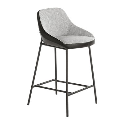 Tabouret tissu et simili pieds en acier ANGEL CERDA
