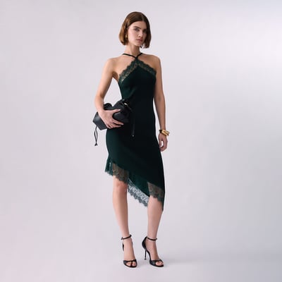 Robe Midi en Maille avec Dentelle LIU JO