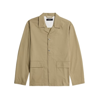 Veste en coton beige unie avec une coupe droite et un col à revers cranté G-Star RAW