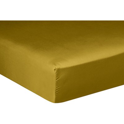 Drap housse satin de coton lavé bonnet 30 cm uni, Desir BATON ROUGE