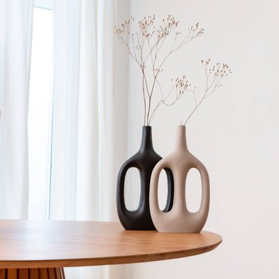 Vase soliflore noir en aluminium  PIVOINE MADE IN MEUBLES 