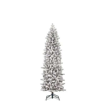 Sapin de Noël artificiel étroit et enneigé H185 cm HARMA BLACK BOX TREES