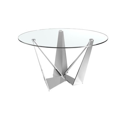 Table à manger en verre et acier chromé ANGEL CERDA