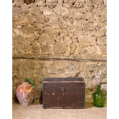 Coffre en bois marron foncé Lucien N°205 - Bon état DEBONGOUT