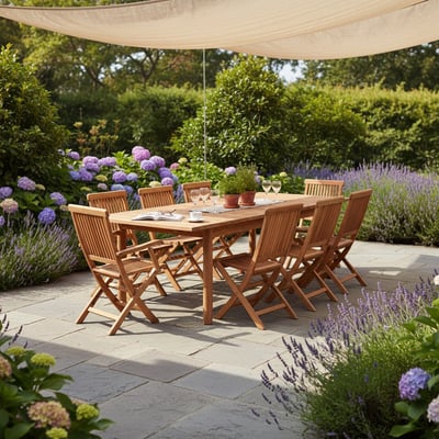 Table de jardin extensible rectangulaire teck massif 180/240 cm Auckland TECK ATTITUDE