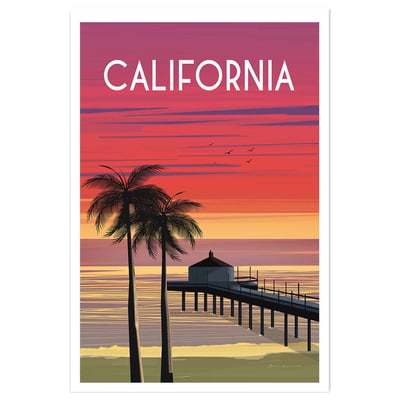 Affiche ville voyage California dream HEXOA