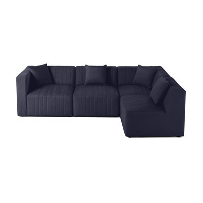 Canapé d'Angle droit en Velours 5 places - NOVA LISA DESIGN
