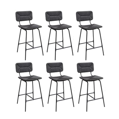 Lot de tabourets de bar et d'ilot en métal et assise rotin 65cm TIDRA|Lot de 6 | Lot de 6 MOB IN