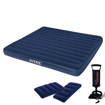 Matelas gonflable  Classic Downy + gonfleur inclus - 2 INTEX