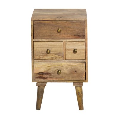 Table de chevet en bois de manguier 4 tiroirs  MAËVA MADE IN MEUBLES 