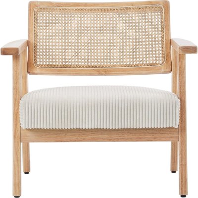 Fauteuil en velours côtelé et cannage - TIM HOMIFAB