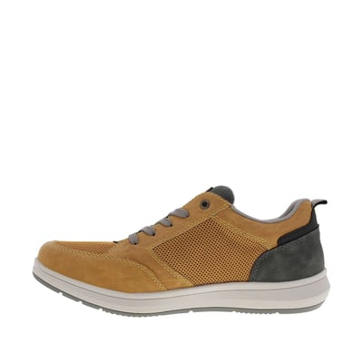 Sneakers bleu marine à talon plat avec des lacets et un zip latéral RIEKER