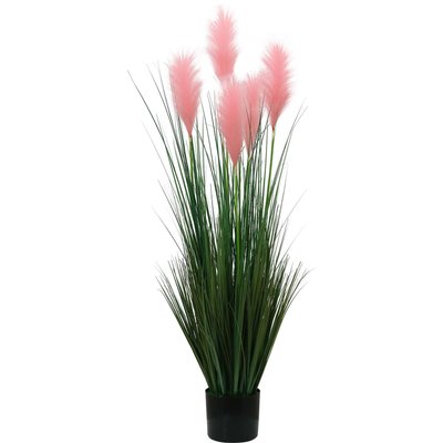 Graminées et plumeaux de la Pampas artificiels hauteur 116 cm Plumeaux roses JARDINDECO