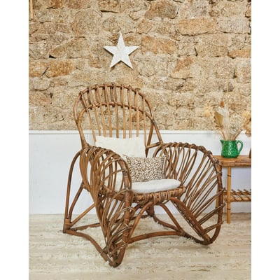 Fauteuil en rotin Ernest N°1034 - Bon état DEBONGOUT