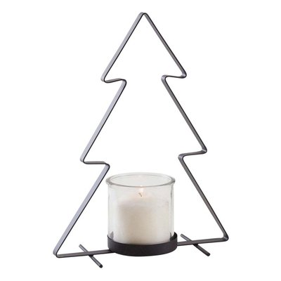 Photophore sapin en verre et métal 35 cm AUBRY GASPARD