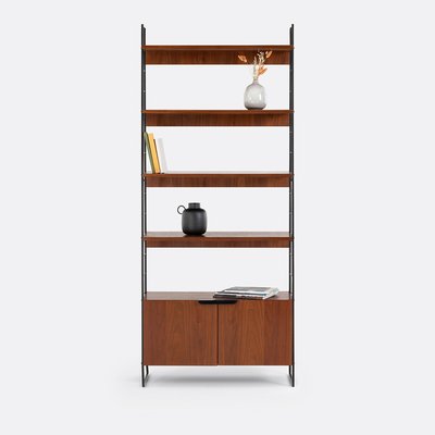 Watford Vintage Walnut & Steel Shelving Unit, H190cm LA REDOUTE INTERIEURS