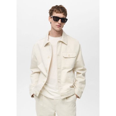 Surchemise lin et coton avec poche MANGO MAN