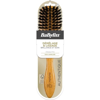 Brosse à cheveux BOIS PLATE 100 POUR 100 SANGLIER FSC BABYLISS